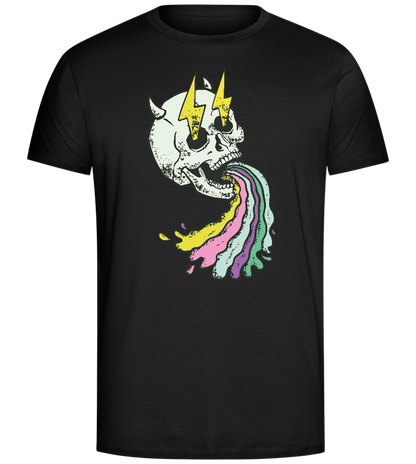 Rainbow Skull Thunders Design - Comfort Unisex T-Shirt_DEEP BLACK_front