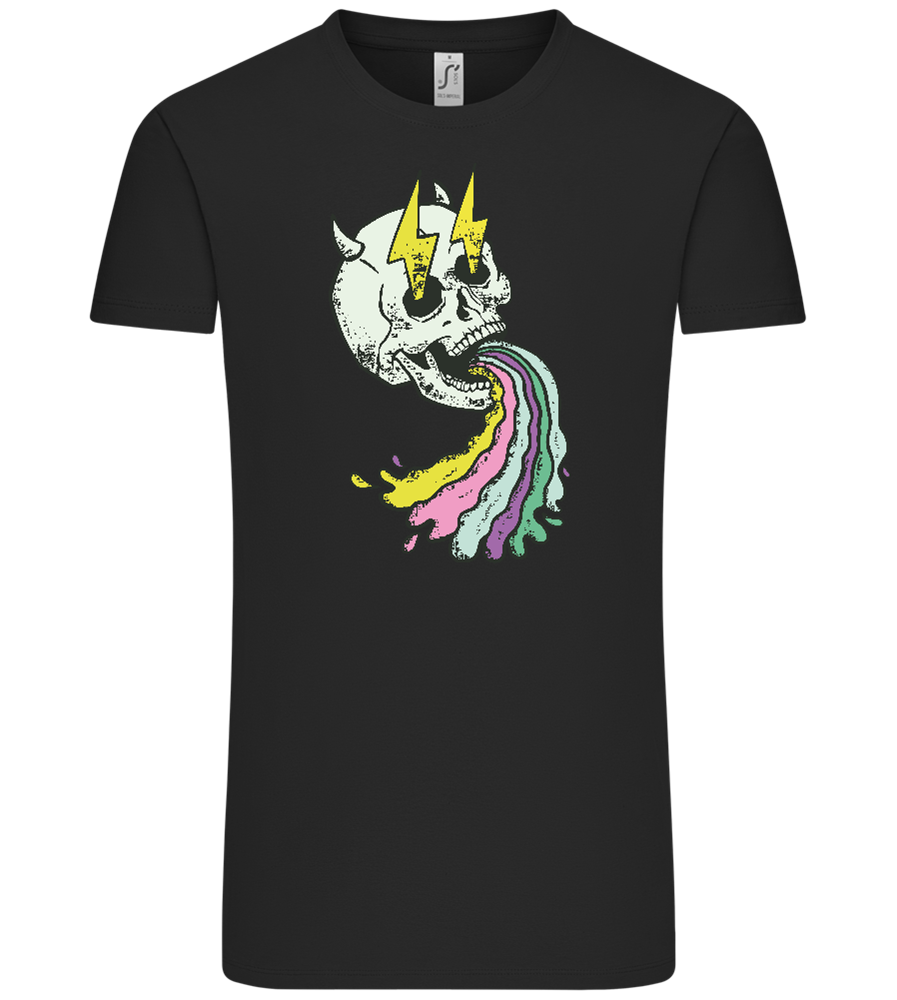 Rainbow Skull Thunders Design - Comfort Unisex T-Shirt_DEEP BLACK_front