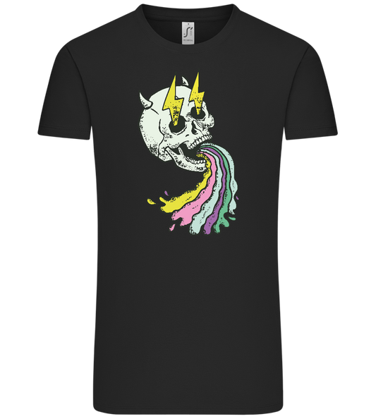 Rainbow Skull Thunders Design - Comfort Unisex T-Shirt_DEEP BLACK_front