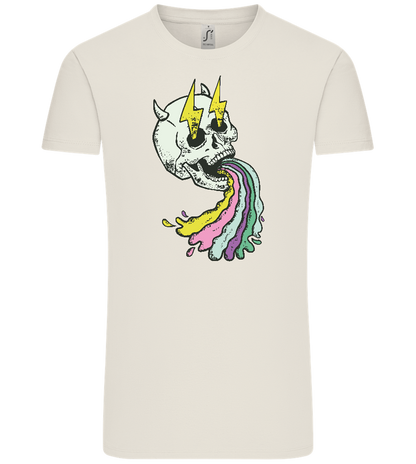 Rainbow Skull Thunders Design - Comfort Unisex T-Shirt_ECRU_front