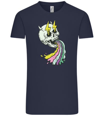 Rainbow Skull Thunders Design - Comfort Unisex T-Shirt_FRENCH NAVY_front