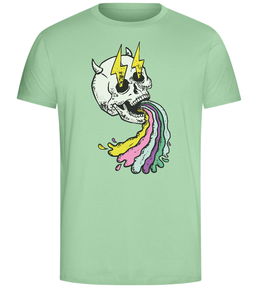 Rainbow Skull Thunders Design - Comfort Unisex T-Shirt_ICE GREEN_front