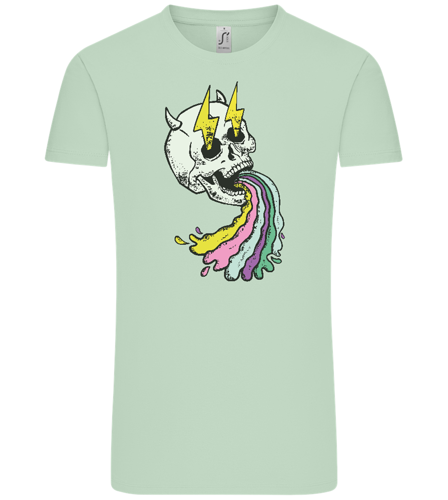 Rainbow Skull Thunders Design - Comfort Unisex T-Shirt_ICE GREEN_front