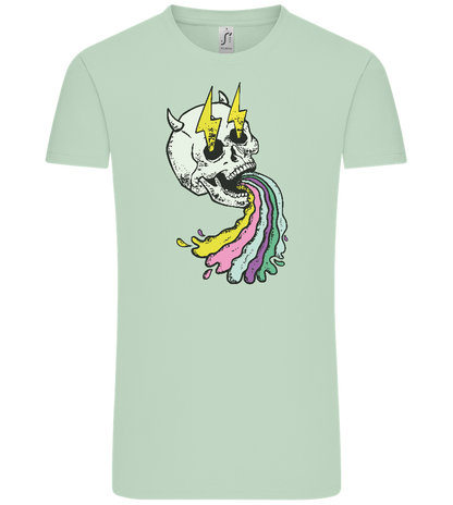 Rainbow Skull Thunders Design - Comfort Unisex T-Shirt_ICE GREEN_front