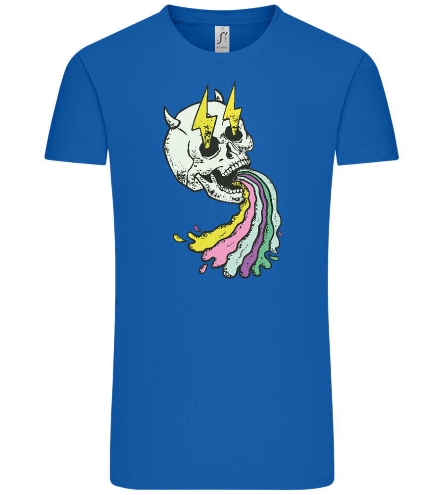 Rainbow Skull Thunders Design - Comfort Unisex T-Shirt_ROYAL_front