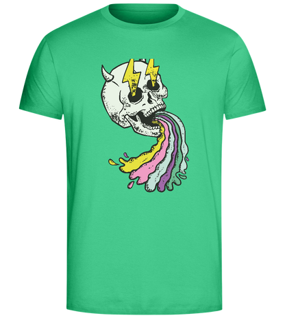 Rainbow Skull Thunders Design - Comfort Unisex T-Shirt_SPRING GREEN_front