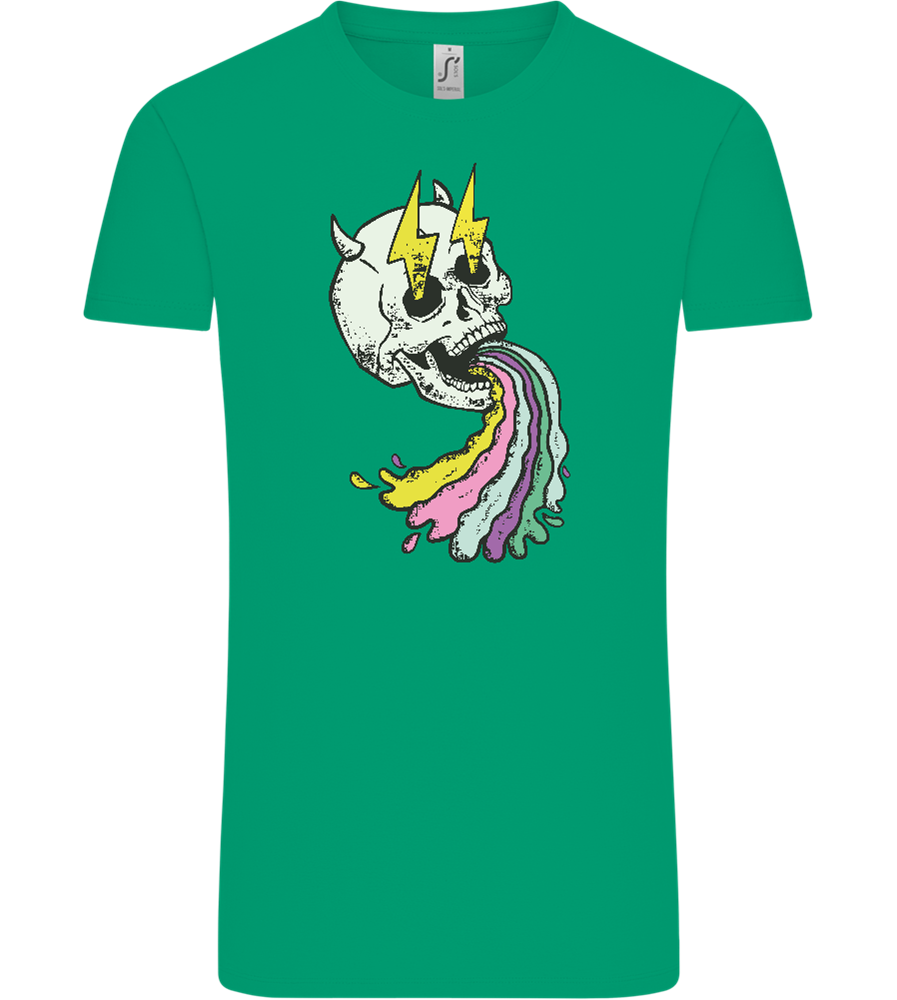 Rainbow Skull Thunders Design - Comfort Unisex T-Shirt_SPRING GREEN_front