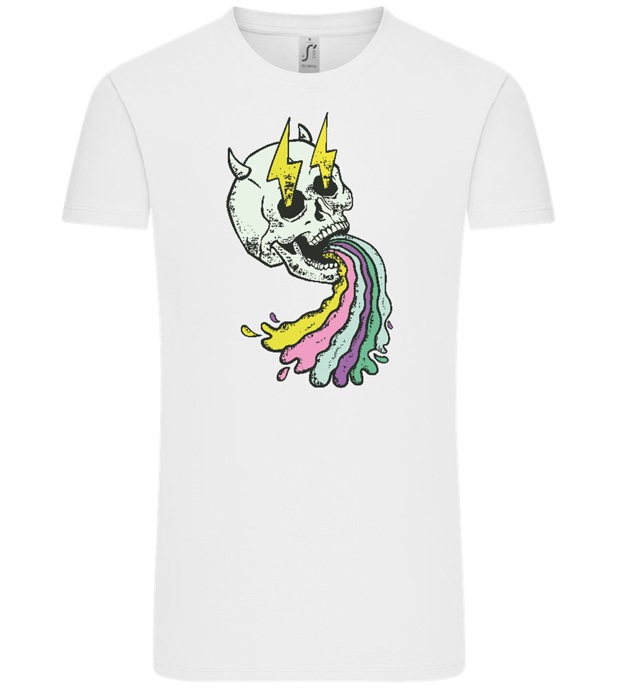 Rainbow Skull Thunders Design - Comfort Unisex T-Shirt_WHITE_front