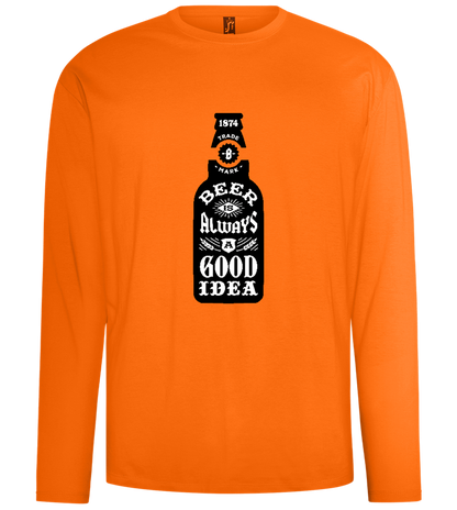 Beer Good Idea Design - Comfort men's long sleeve t-shirt_ORANGE_front