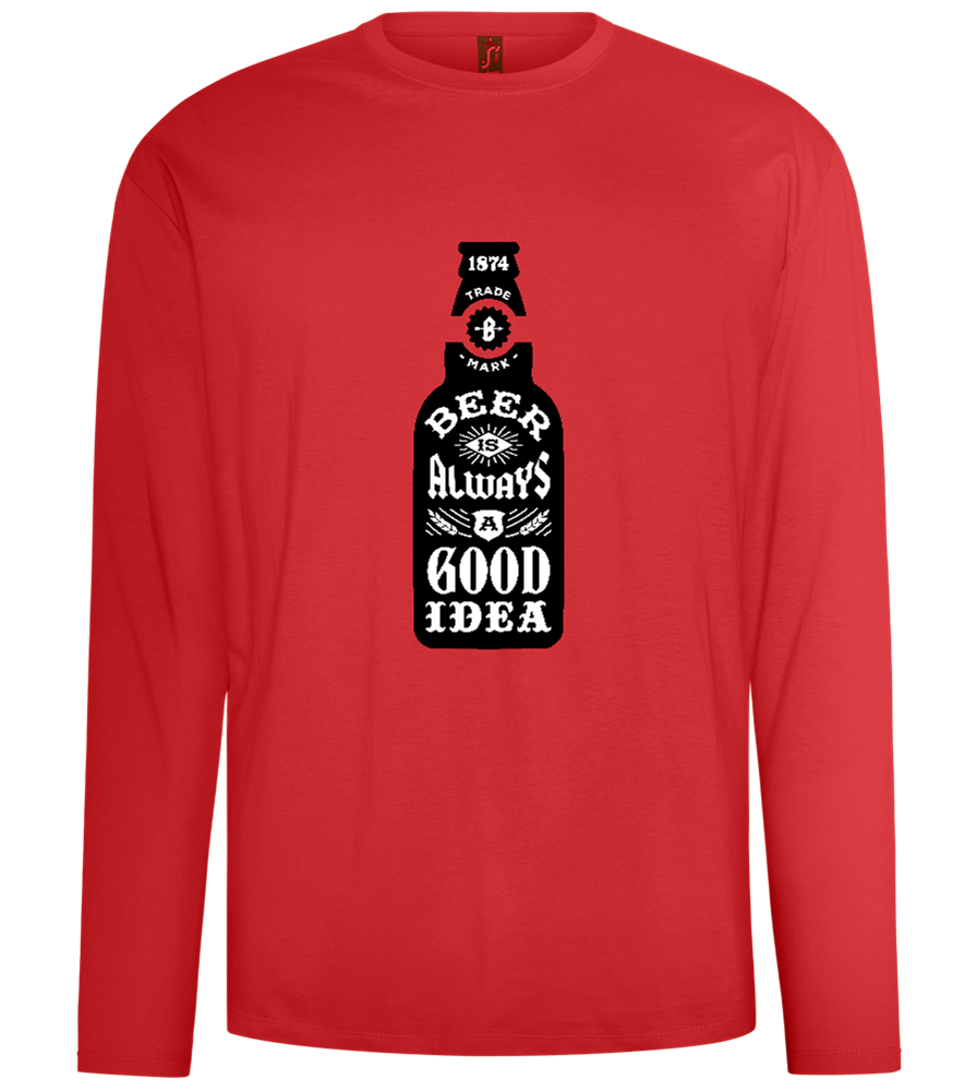 Beer Good Idea Design - Comfort men's long sleeve t-shirt_RED_front