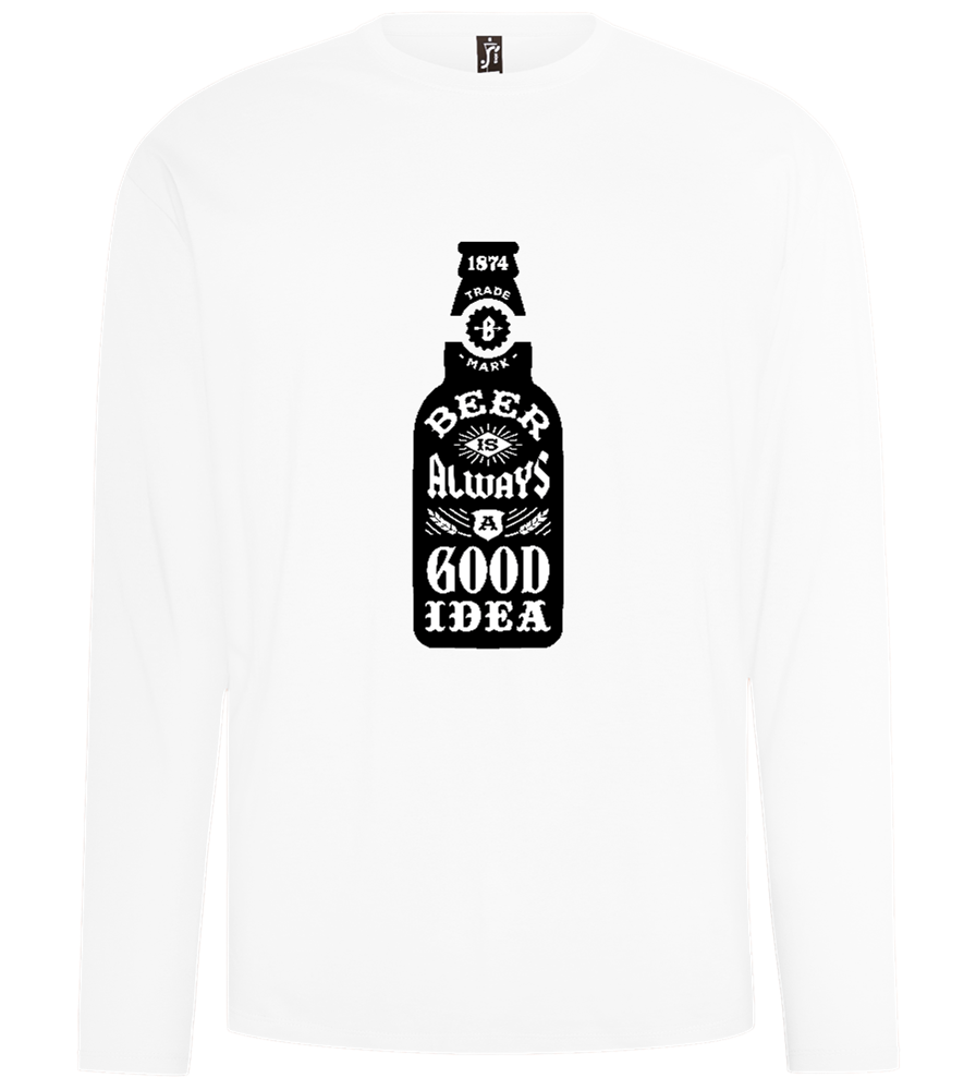 Beer Good Idea Design - Comfort men's long sleeve t-shirt_WHITE_front