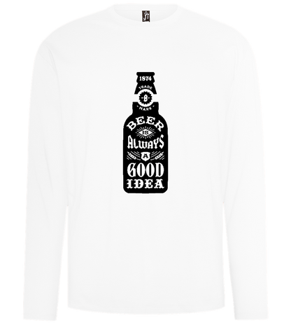 Beer Good Idea Design - Comfort men's long sleeve t-shirt_WHITE_front