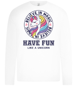 Believe in Magic Unicorn Design - Premium kids long sleeve t-shirt