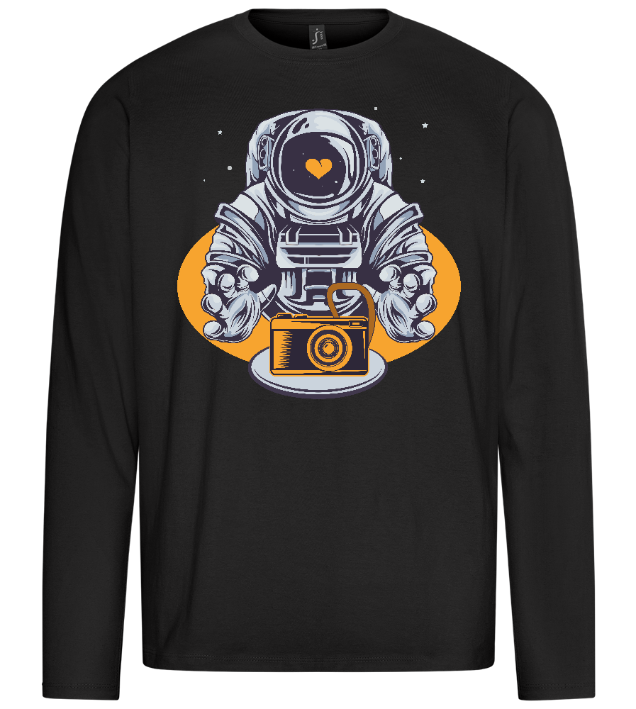 Spaceman Camera Design - Premium men's long sleeve t-shirt_DEEP BLACK_front