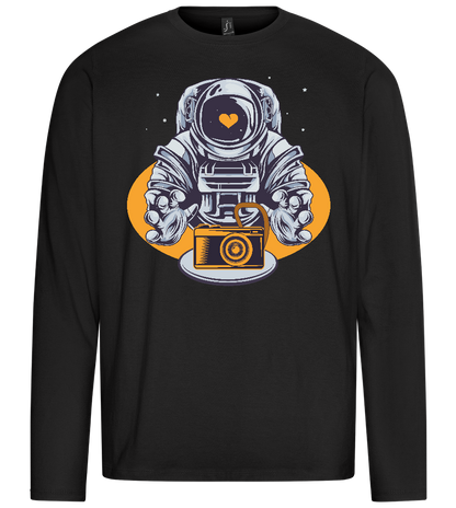 Spaceman Camera Design - Premium men's long sleeve t-shirt_DEEP BLACK_front