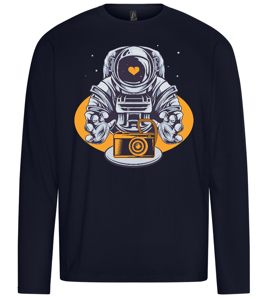 Spaceman Camera Design - Premium men's long sleeve t-shirt_FRENCH NAVY_front