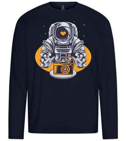 Spaceman Camera Design - Premium men's long sleeve t-shirt_FRENCH NAVY_front