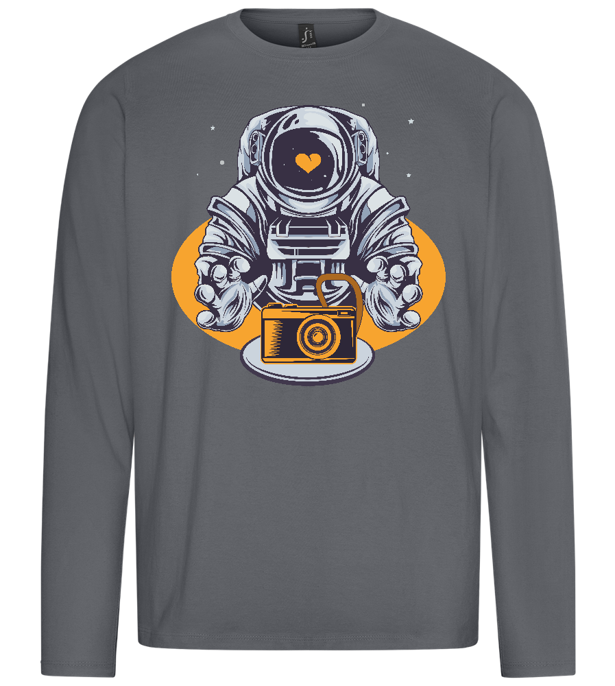 Spaceman Camera Design - Premium men's long sleeve t-shirt_MOUSE GREY_front