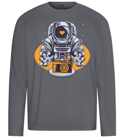 Spaceman Camera Design - Premium men's long sleeve t-shirt_MOUSE GREY_front