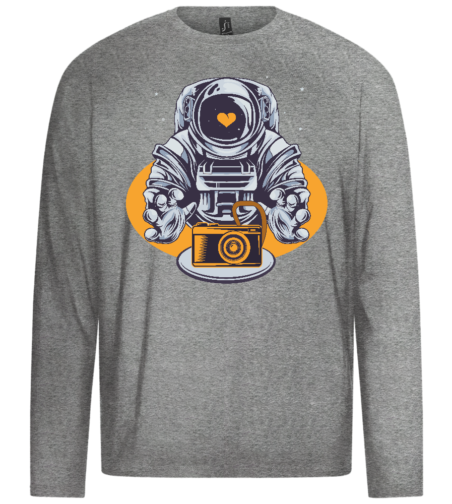 Spaceman Camera Design - Premium men's long sleeve t-shirt_ORION GREY_front