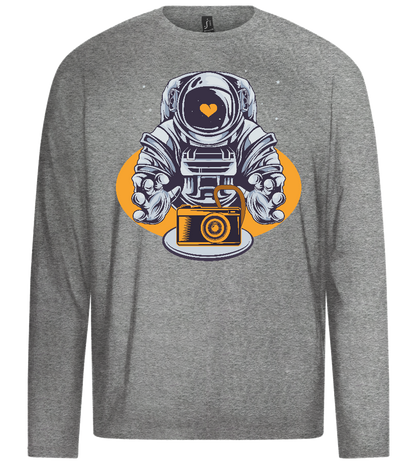 Spaceman Camera Design - Premium men's long sleeve t-shirt_ORION GREY_front