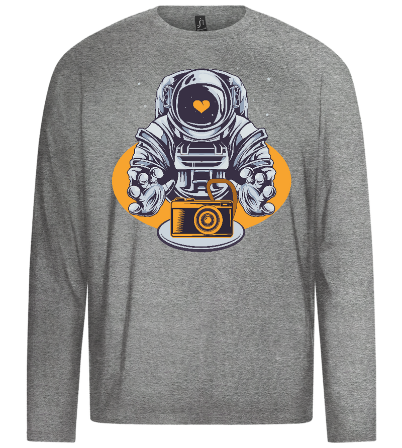 Spaceman Camera Design - Premium men's long sleeve t-shirt_ORION GREY_front