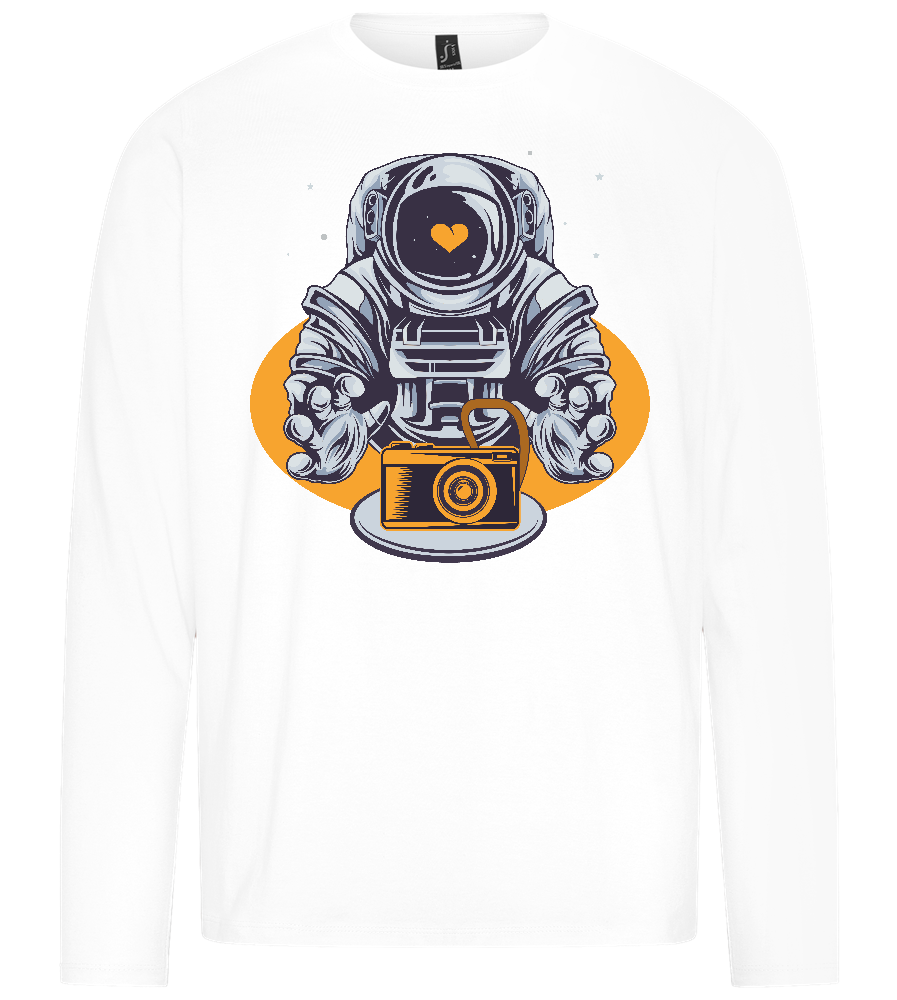 Spaceman Camera Design - Premium men's long sleeve t-shirt_WHITE_front