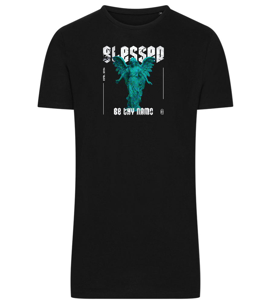 Blessed Angel Design - Comfort men's long t-shirt_DEEP BLACK_front