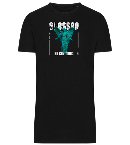 Blessed Angel Design - Comfort men's long t-shirt_DEEP BLACK_front