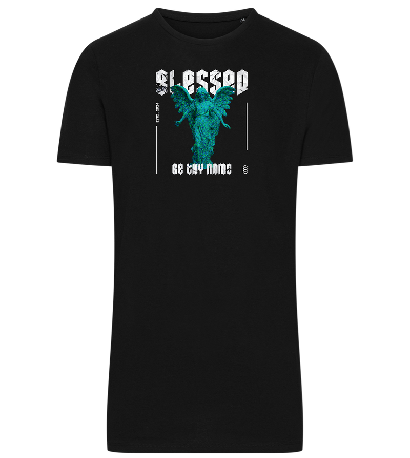 Blessed Angel Design - Comfort men's long t-shirt_DEEP BLACK_front