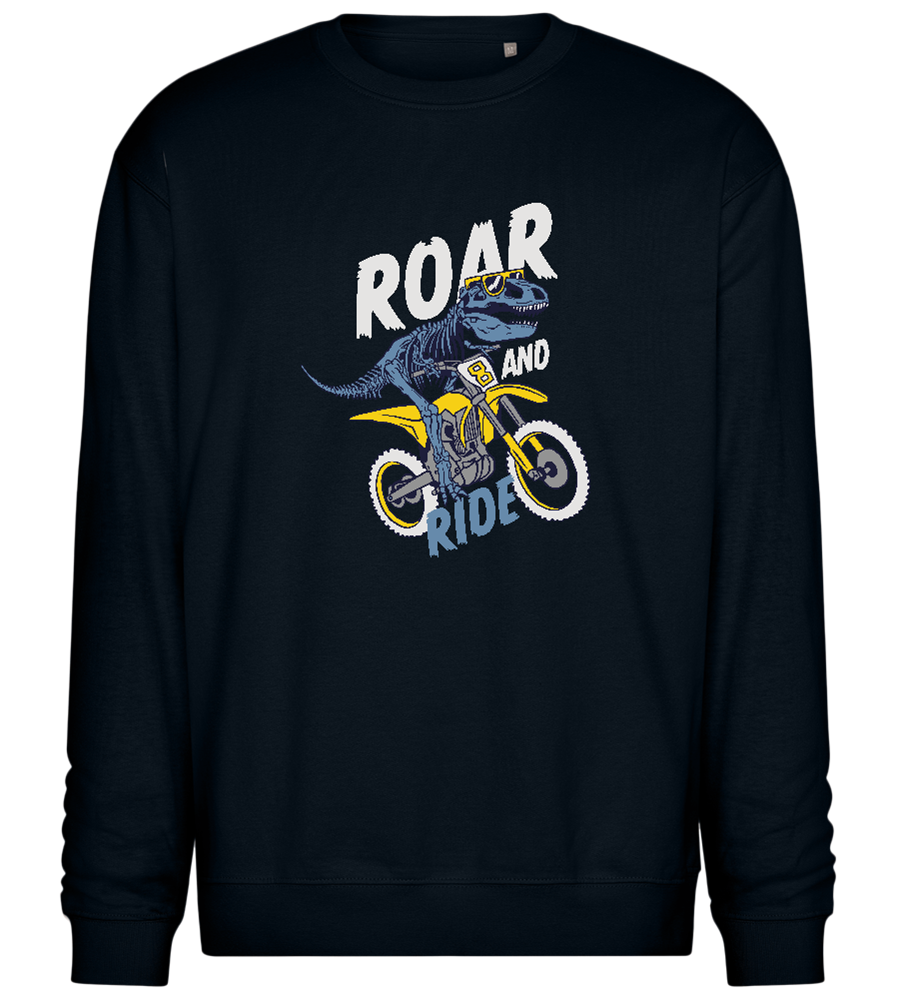 Dino Biker Design - Comfort Essential Unisex Sweater_BLACK_front