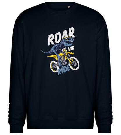 Dino Biker Design - Comfort Essential Unisex Sweater_BLACK_front