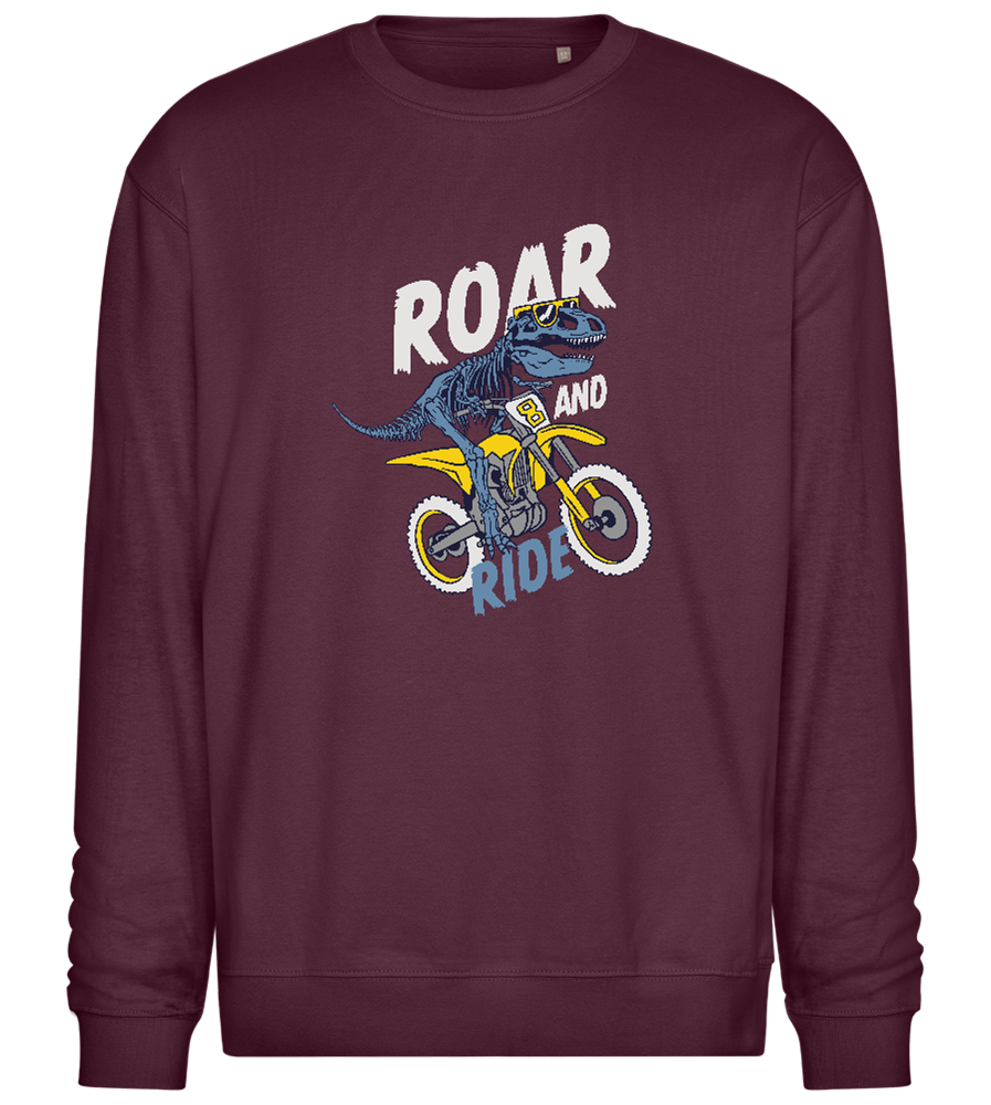 Dino Biker Design - Comfort Essential Unisex Sweater_BORDEAUX_front