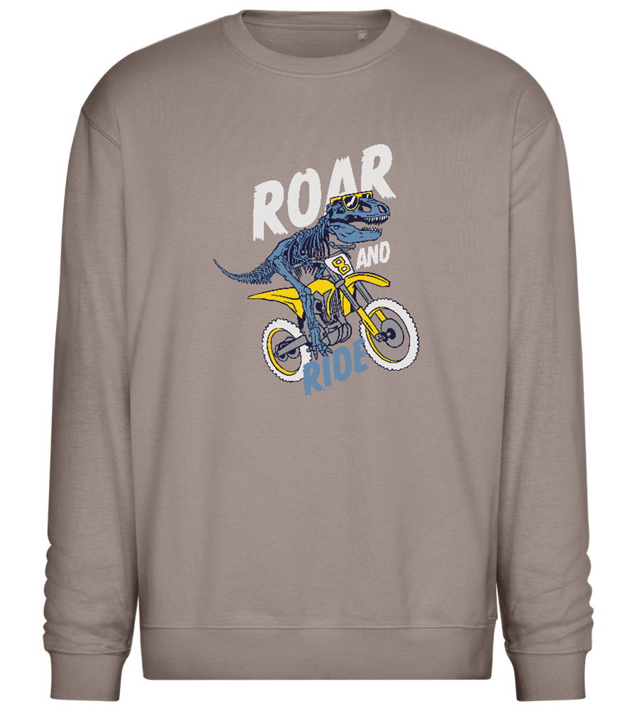 Dino Biker Design - Comfort Essential Unisex Sweater_CHARCOAL CHIN_front