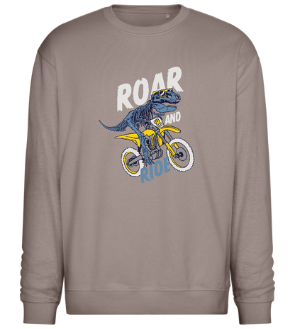 Dino Biker Design - Comfort Essential Unisex Sweater_CHARCOAL CHIN_front