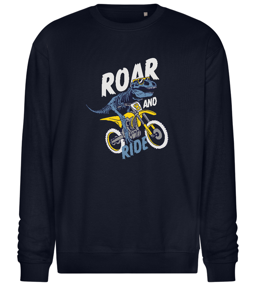 Dino Biker Design - Comfort Essential Unisex Sweater_FRENCH NAVY_front