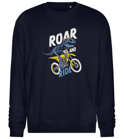 Dino Biker Design - Comfort Essential Unisex Sweater_FRENCH NAVY_front