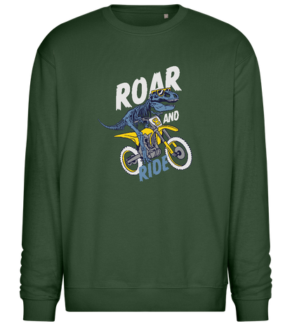 Dino Biker Design - Comfort Essential Unisex Sweater_GREEN BOTTLE_front