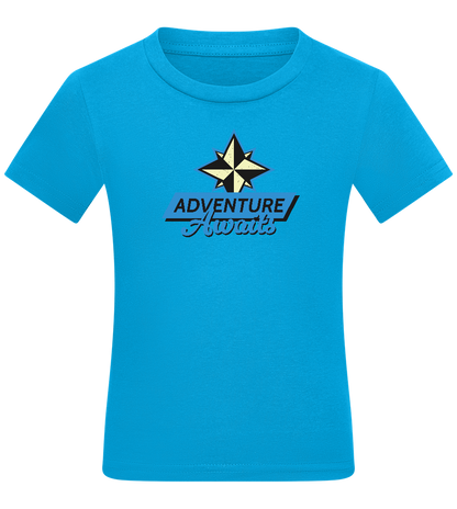 Adventure Awaits Design - Comfort kids fitted t-shirt_TURQUOISE_front