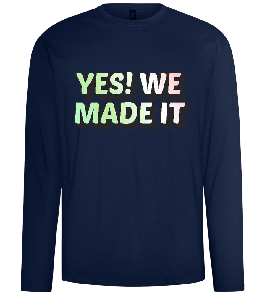 Yes! We Made It Design - Comfort men's long sleeve t-shirt_MARINE_front