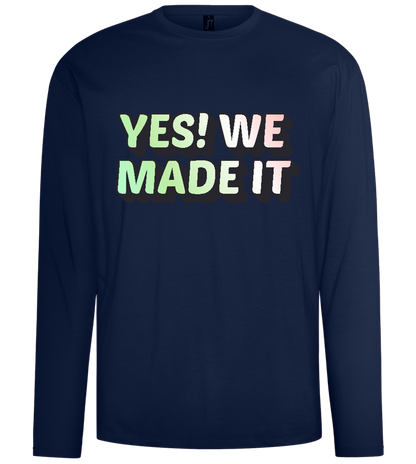 Yes! We Made It Design - Comfort men's long sleeve t-shirt_MARINE_front