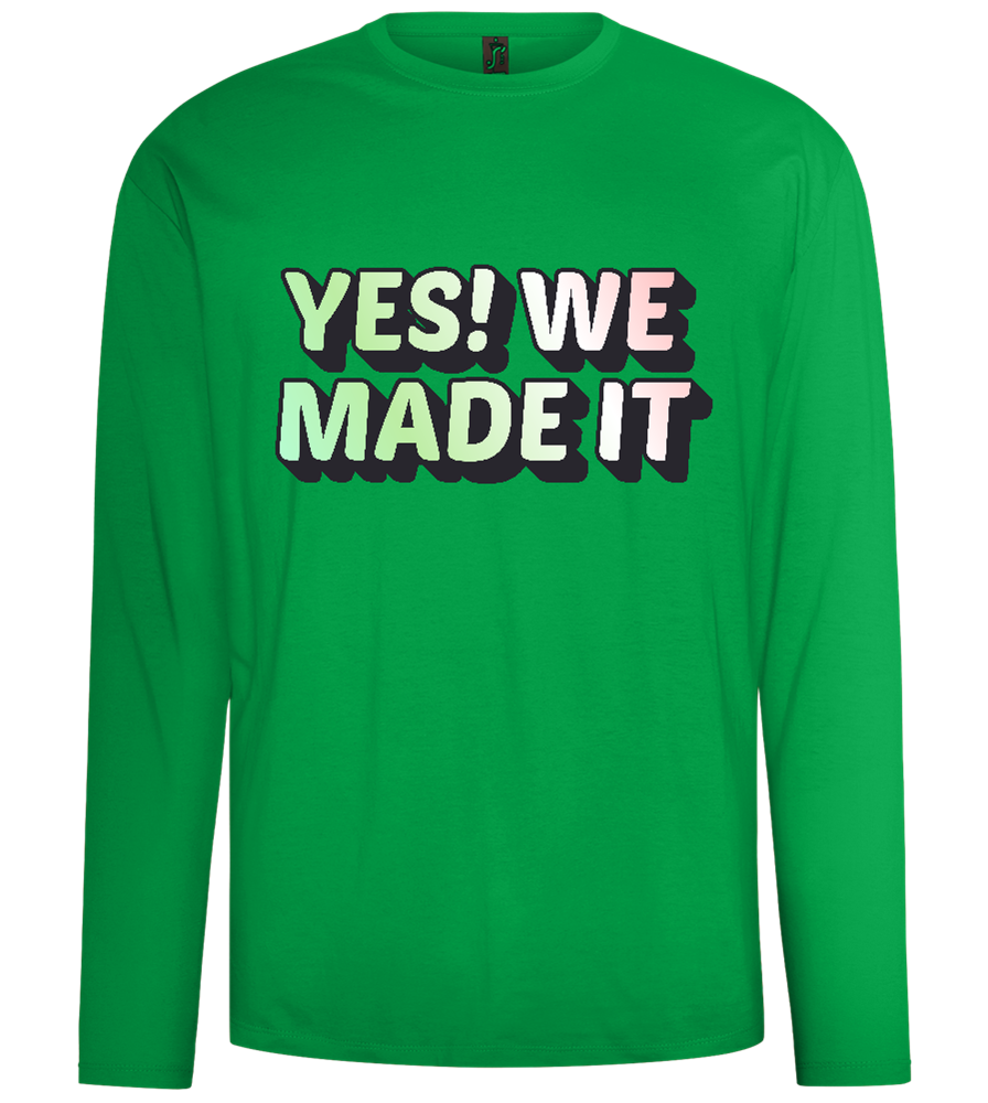 Yes! We Made It Design - Comfort men's long sleeve t-shirt_MEADOW GREEN_front