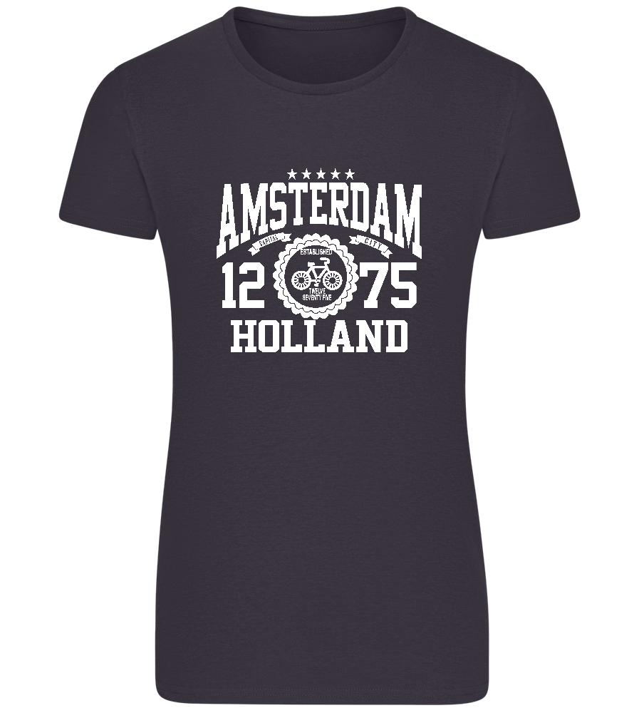 Capital City of Amsterdam Design - Basic women's fitted t-shirt_MOUSE GREY_front