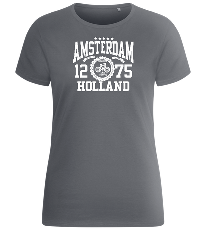 Capital City of Amsterdam Design - Basic women's fitted t-shirt_MOUSE GREY_front