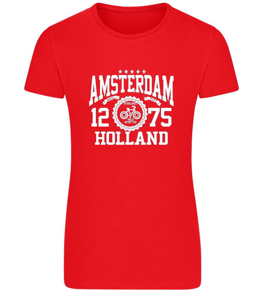 Capital City of Amsterdam Design - Basic women's fitted t-shirt_RED_front