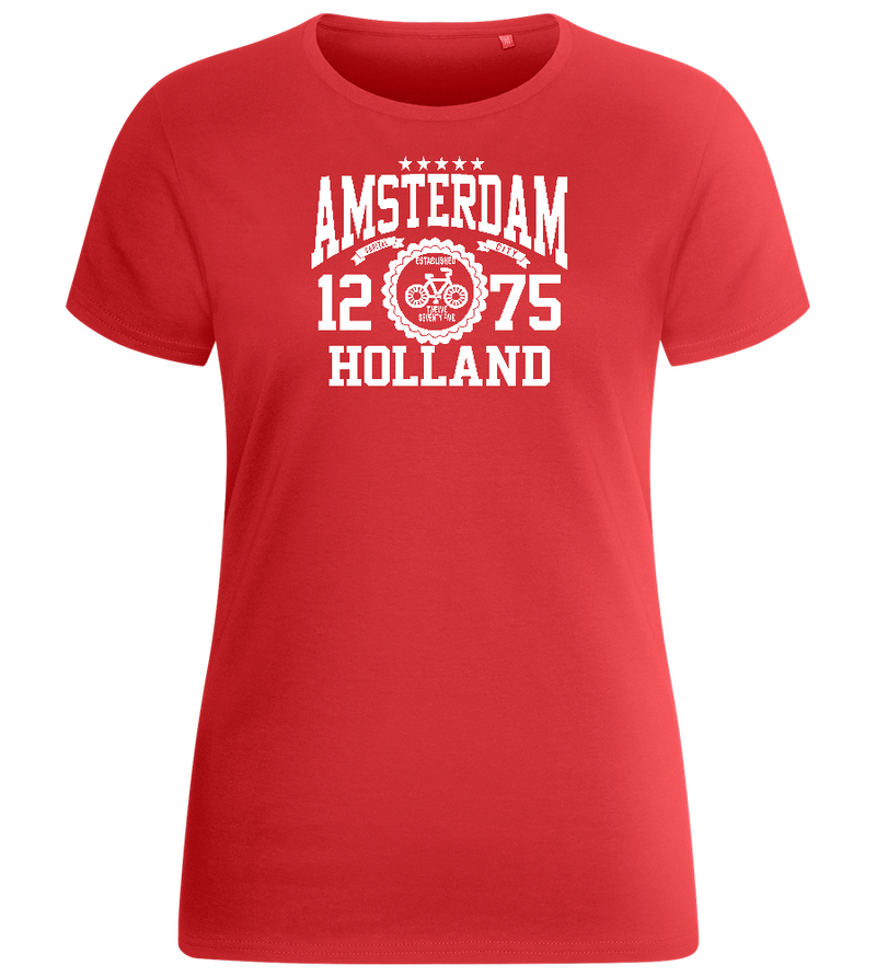 Capital City of Amsterdam Design - Basic women's fitted t-shirt_RED_front