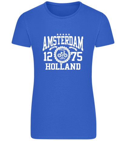 Capital City of Amsterdam Design - Basic women's fitted t-shirt_ROYAL_front