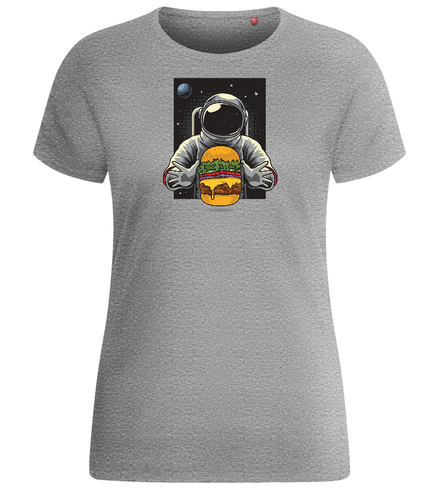 Spaceman Burger Design - Basic women's fitted t-shirt_ORION GREY_front