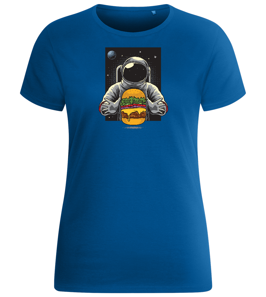 Spaceman Burger Design - Basic women's fitted t-shirt_ROYAL_front