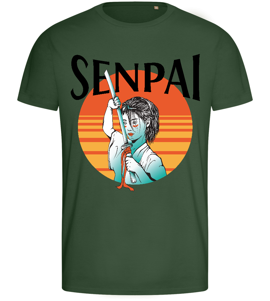 Sunset Senpai Design - Basic men's fitted t-shirt_GREEN BOTTLE_front